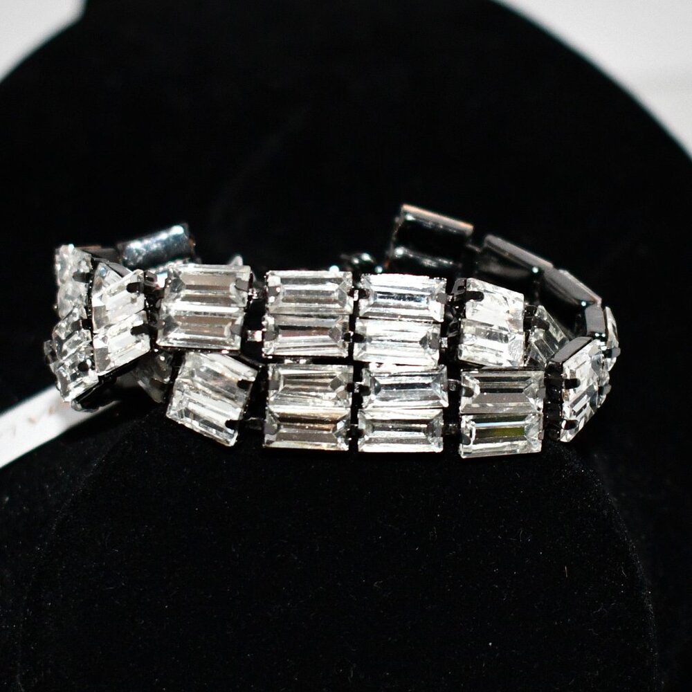 Gemma Layne Hematite/CZ/Criss Cross Bracelet #GLBB7144HMCR NWT